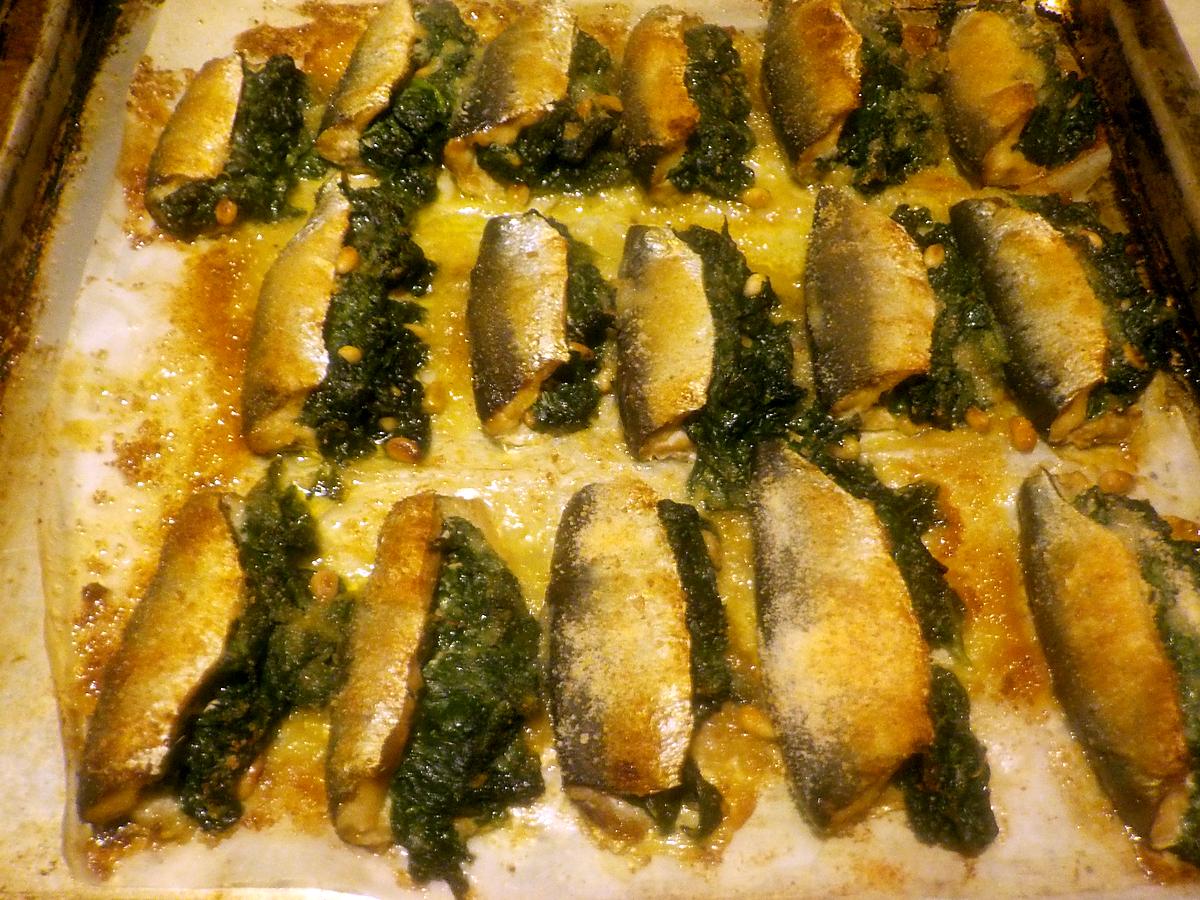 recette Filets de sardines farcis aux épinards