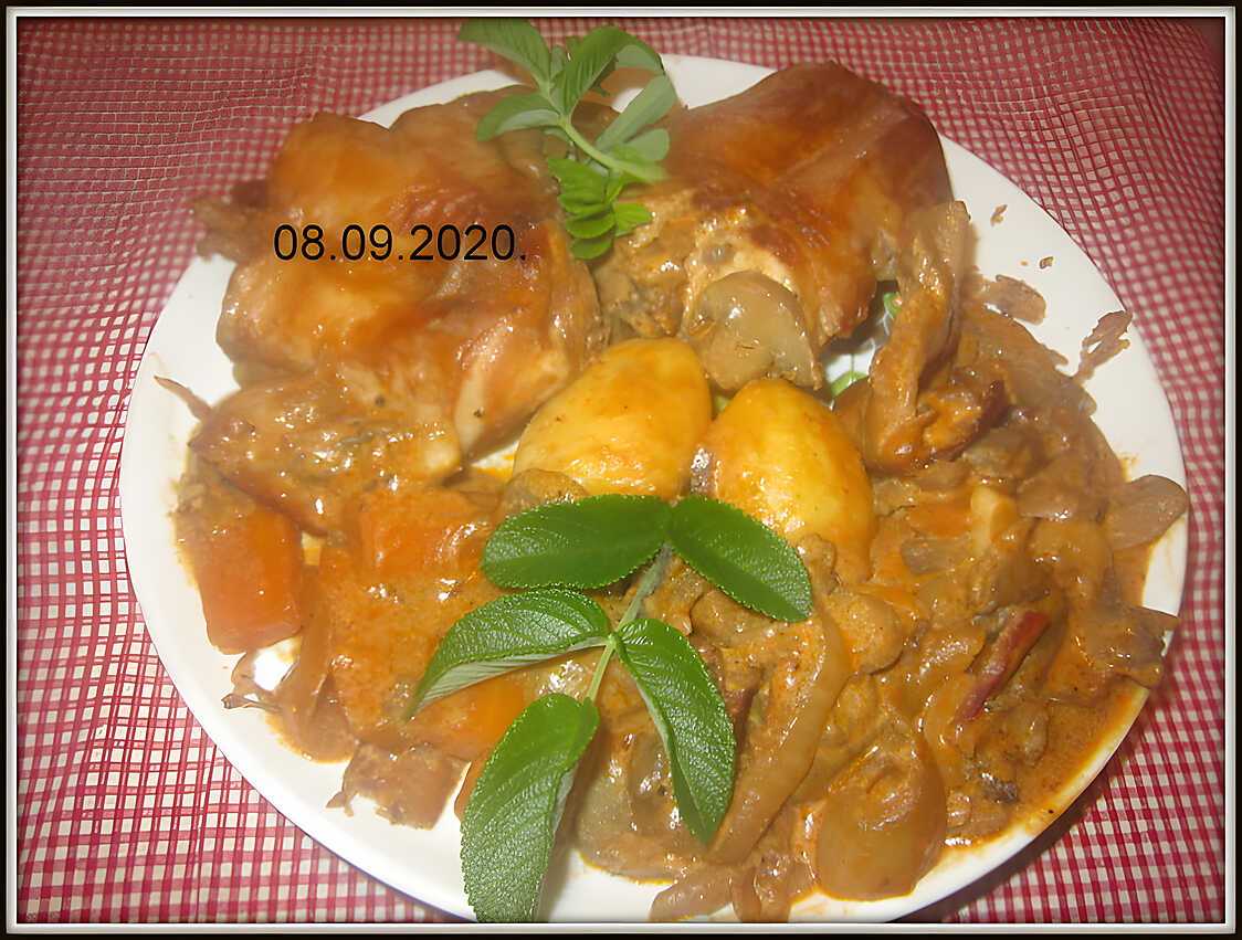 Râbles de lapin aux légumes.