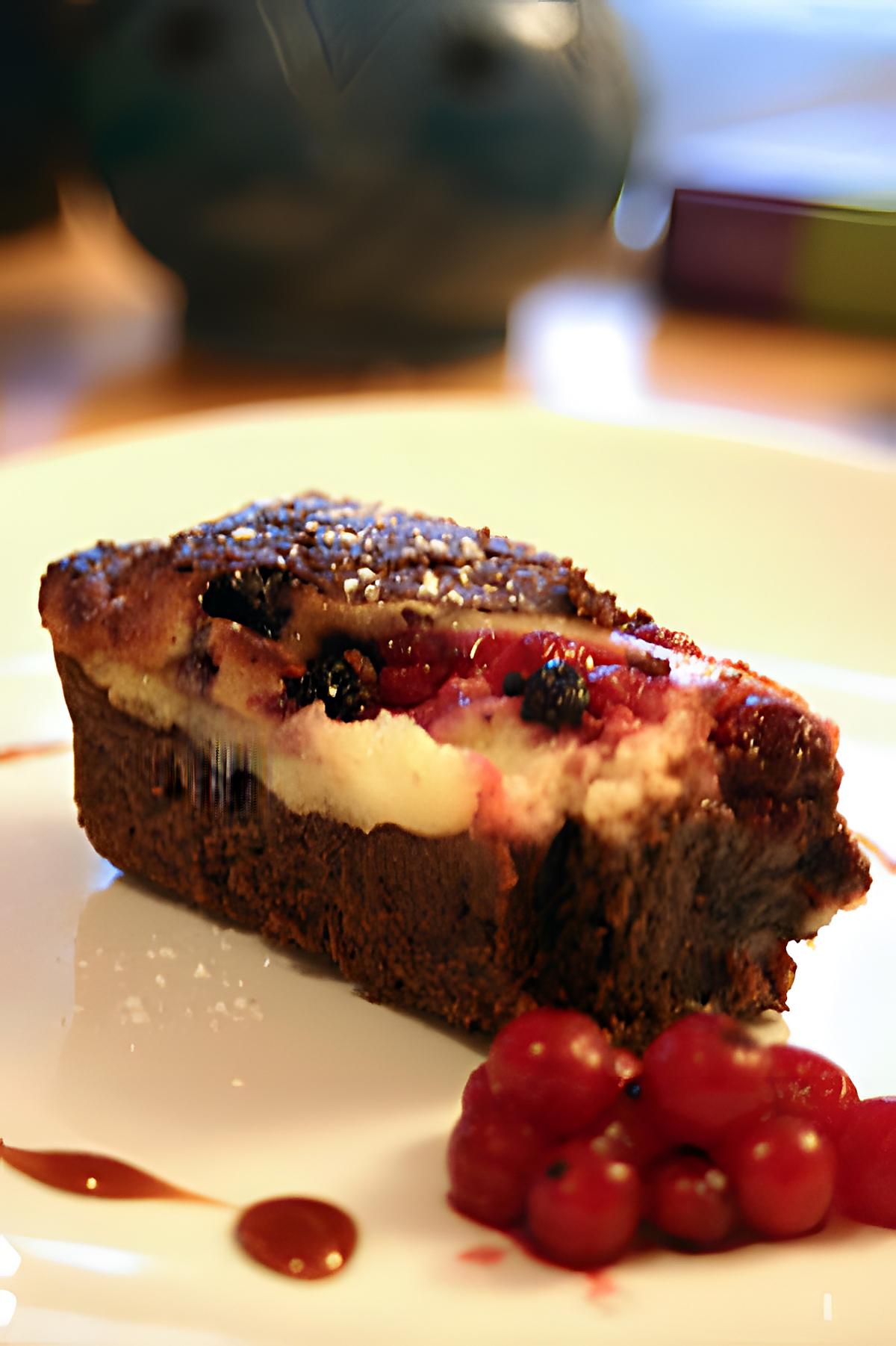 recette Cheesecake-brownies aux fruits rouges