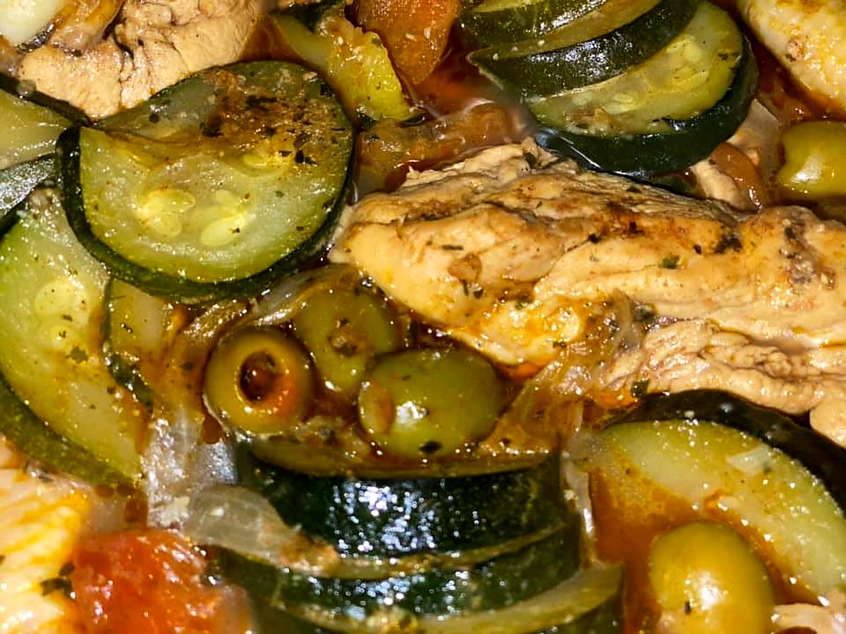 recette POULET AUX COURGETTES FAÇON TAJINE