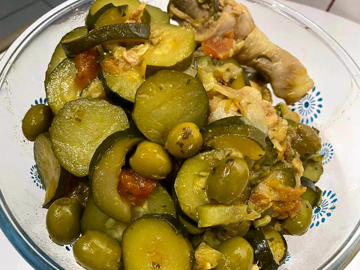 recette POULET AUX COURGETTES FAÇON TAJINE