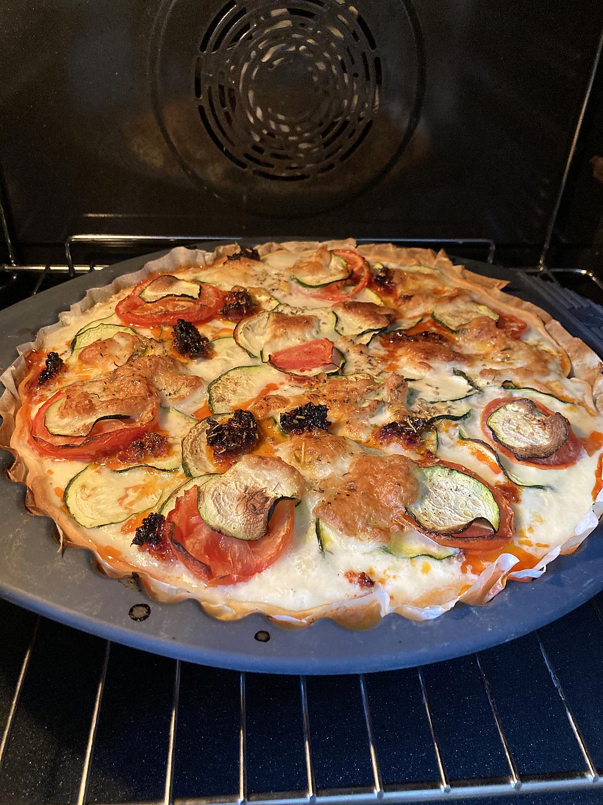 recette Tarte tomates courgettes et thon