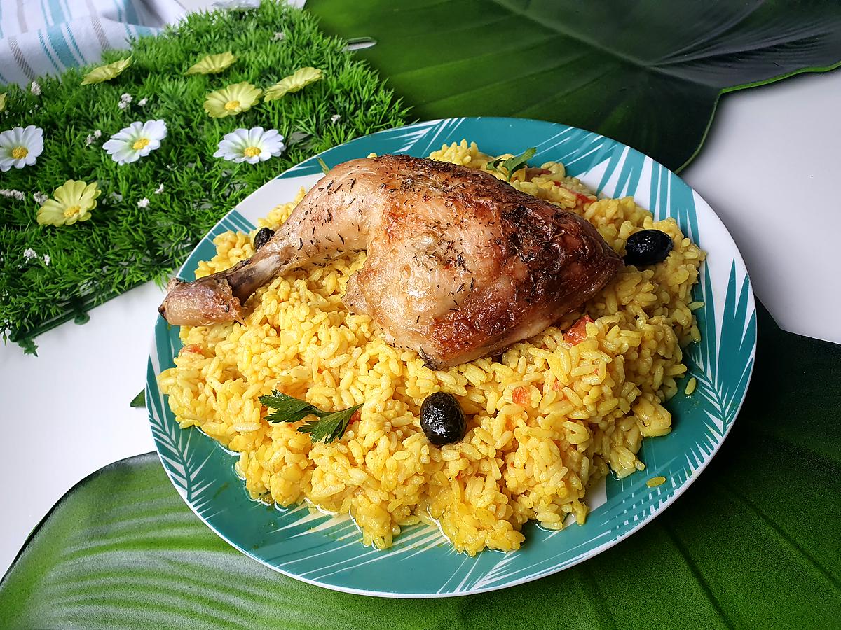 recette POULET ET SON RIZ SAFRANE