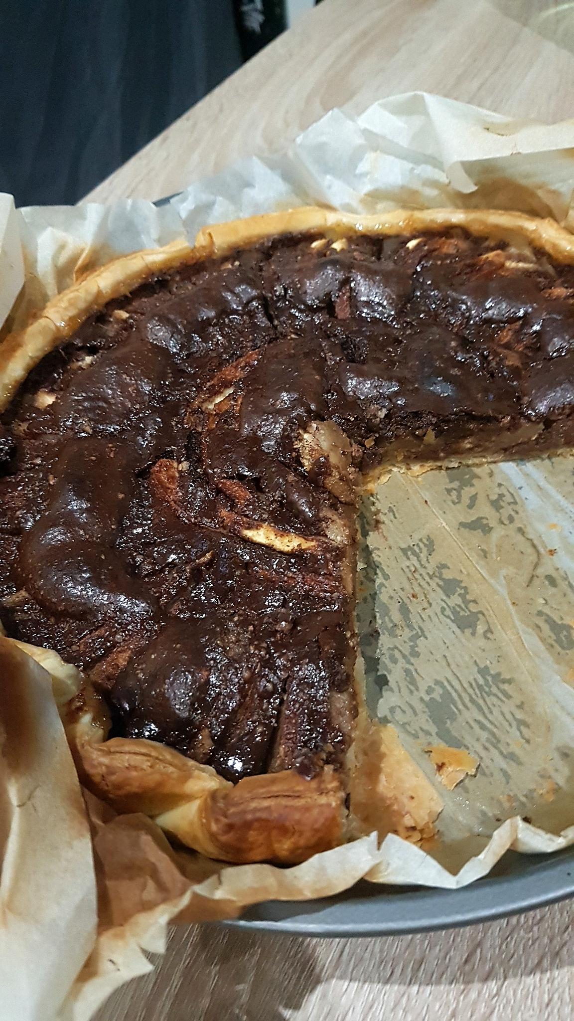 recette Tarte gourmande poire pomme chocolat