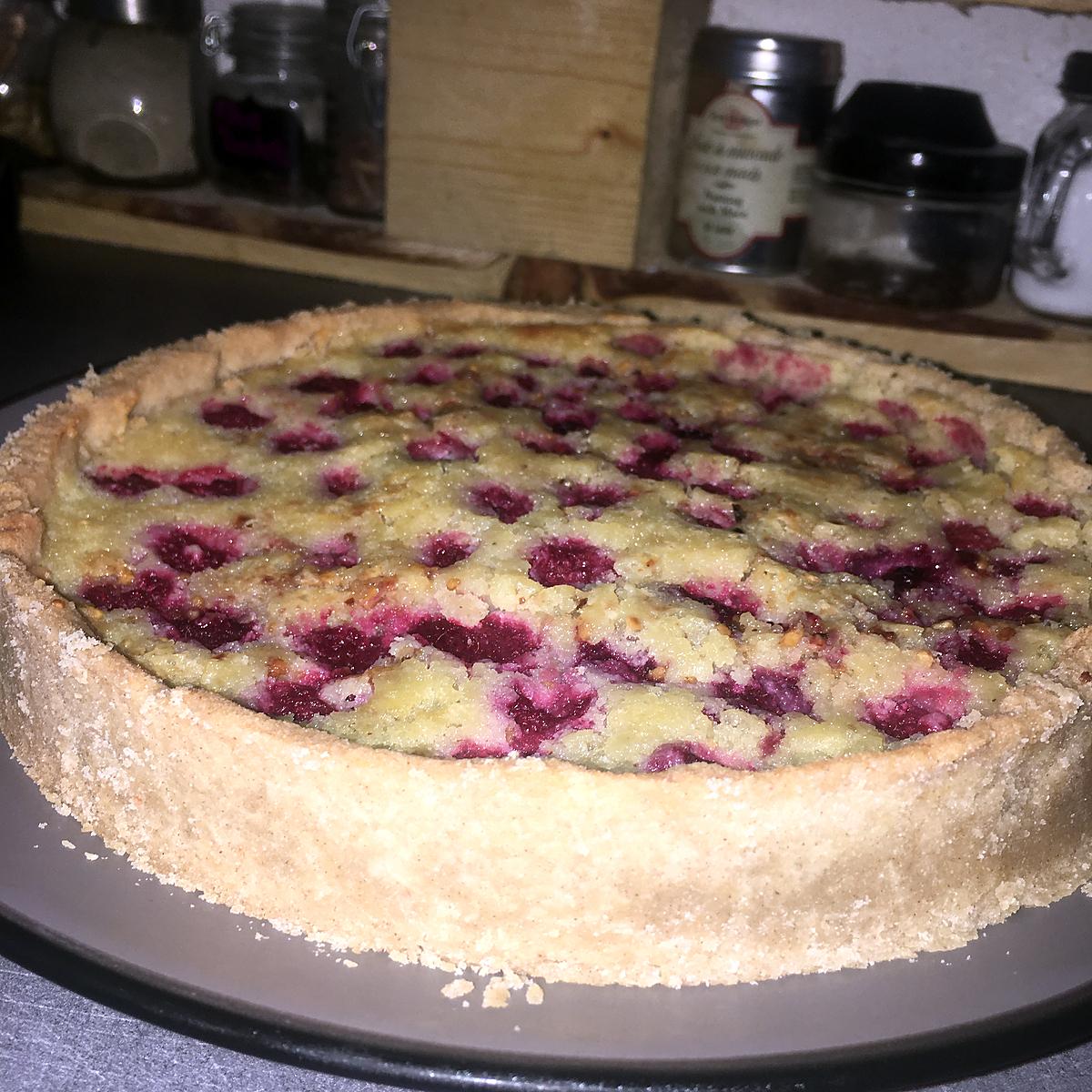 recette Tarte amandine au framboises sans gluten