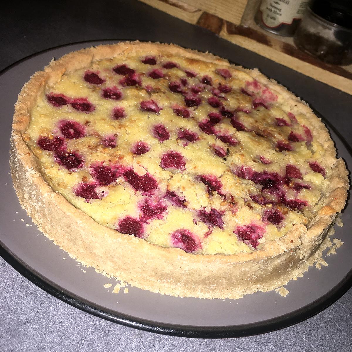 recette Tarte amandine au framboises sans gluten