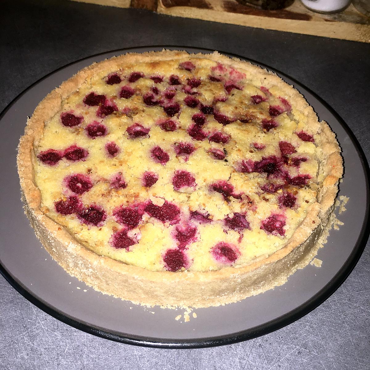 recette Tarte amandine au framboises sans gluten