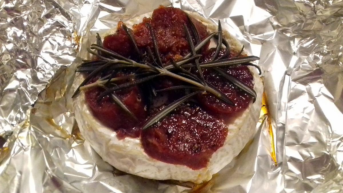 recette Papillote camembert chorizo miel