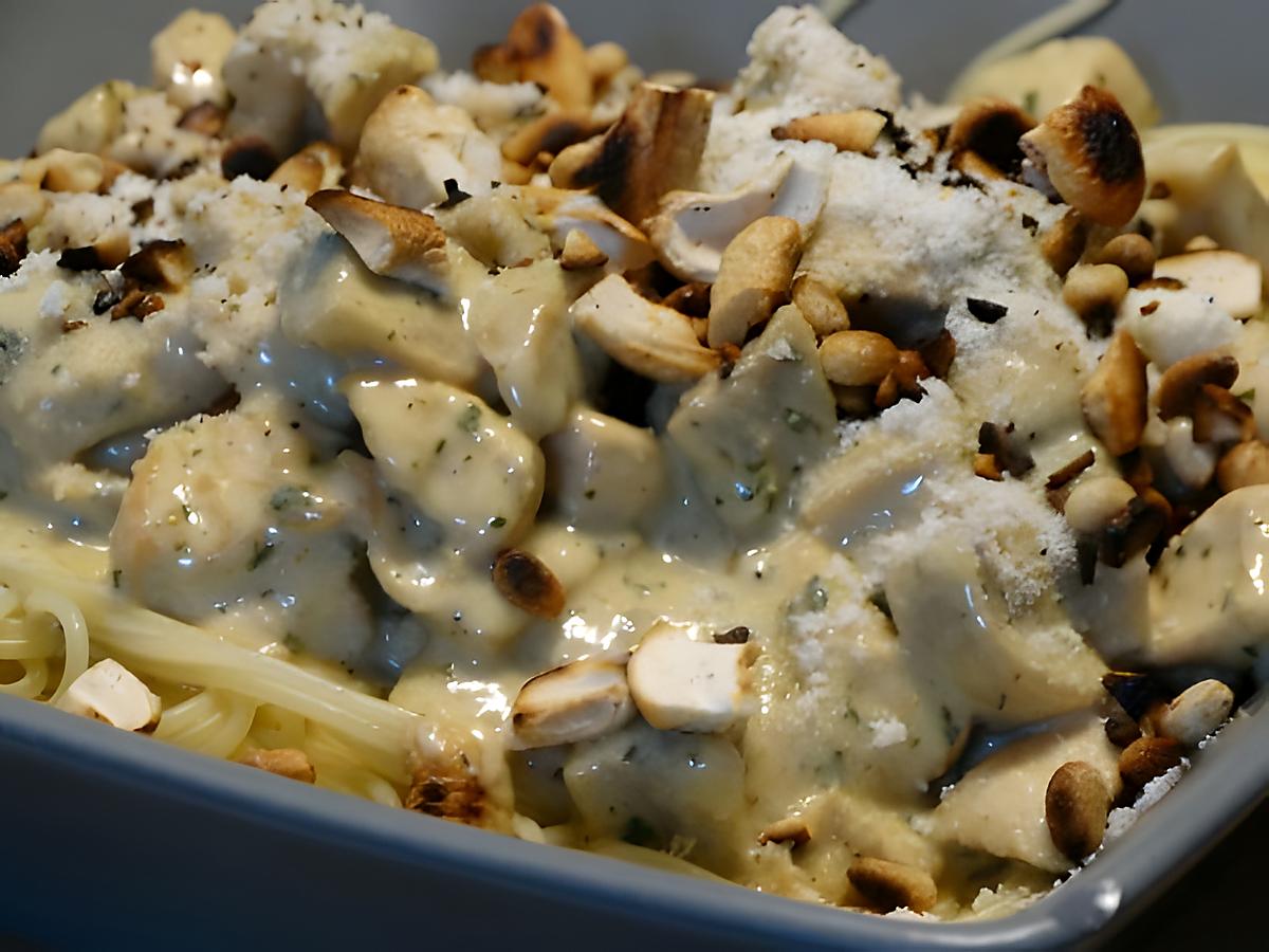 recette Spaghetti au Poulet et Crème de Gorgonzola