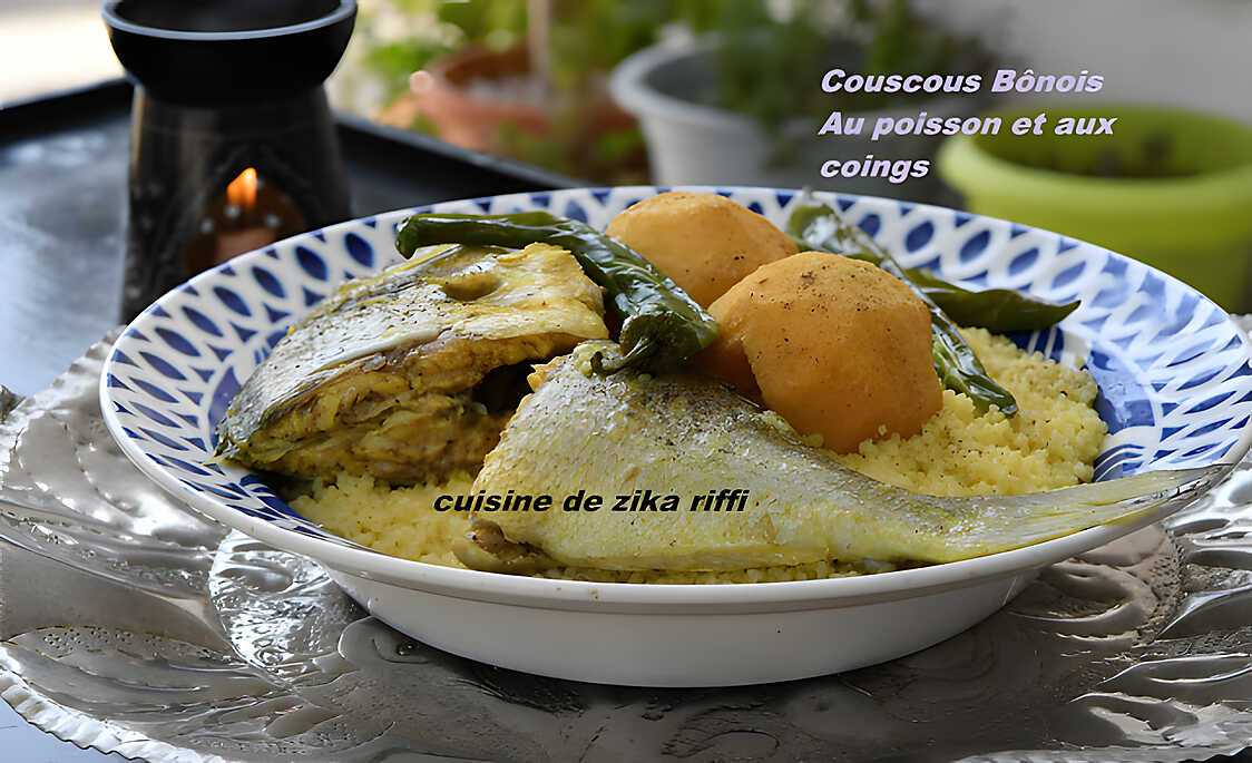 COUSCOUS AU POISSON ET AUX COINGS TYPIQUE BÔNOIS