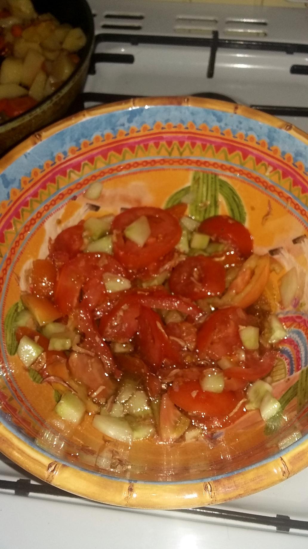 recette Salade concombre tomates échalotes menthe