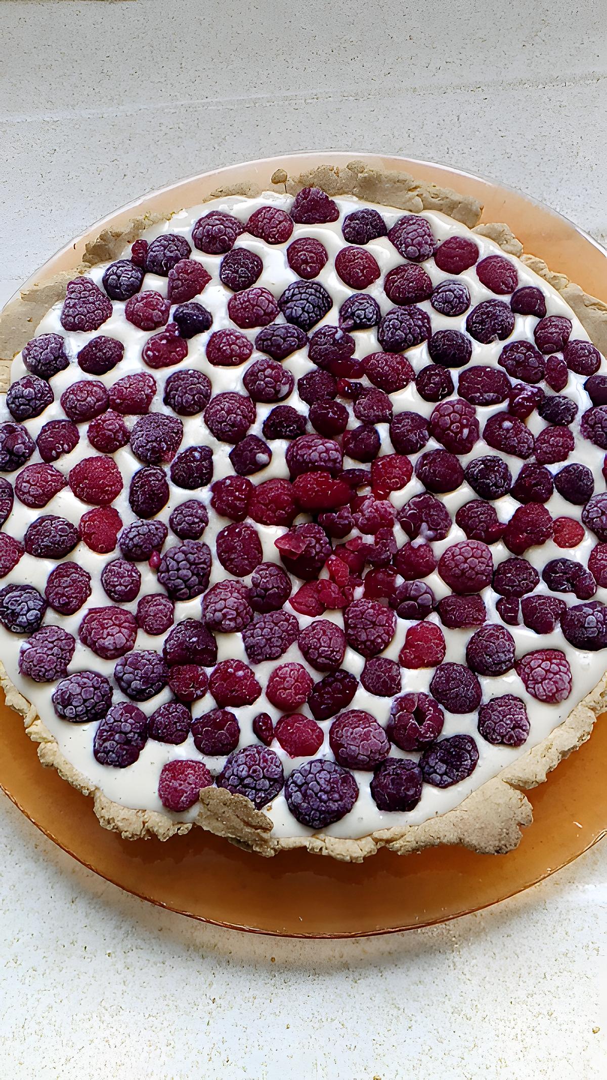 recette tarte crème de pistache framboise