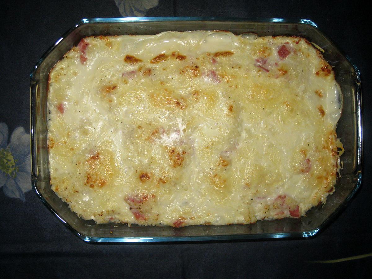 recette Chou-fleur gratiné au jambon