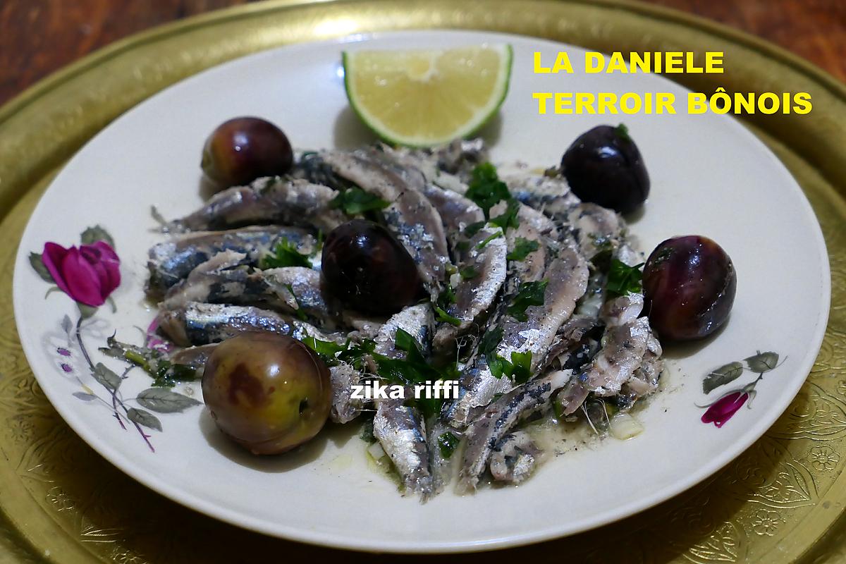 recette La Danièle-Sardines sauce blanche à l'ail au citron et persil-Terroir Bônois