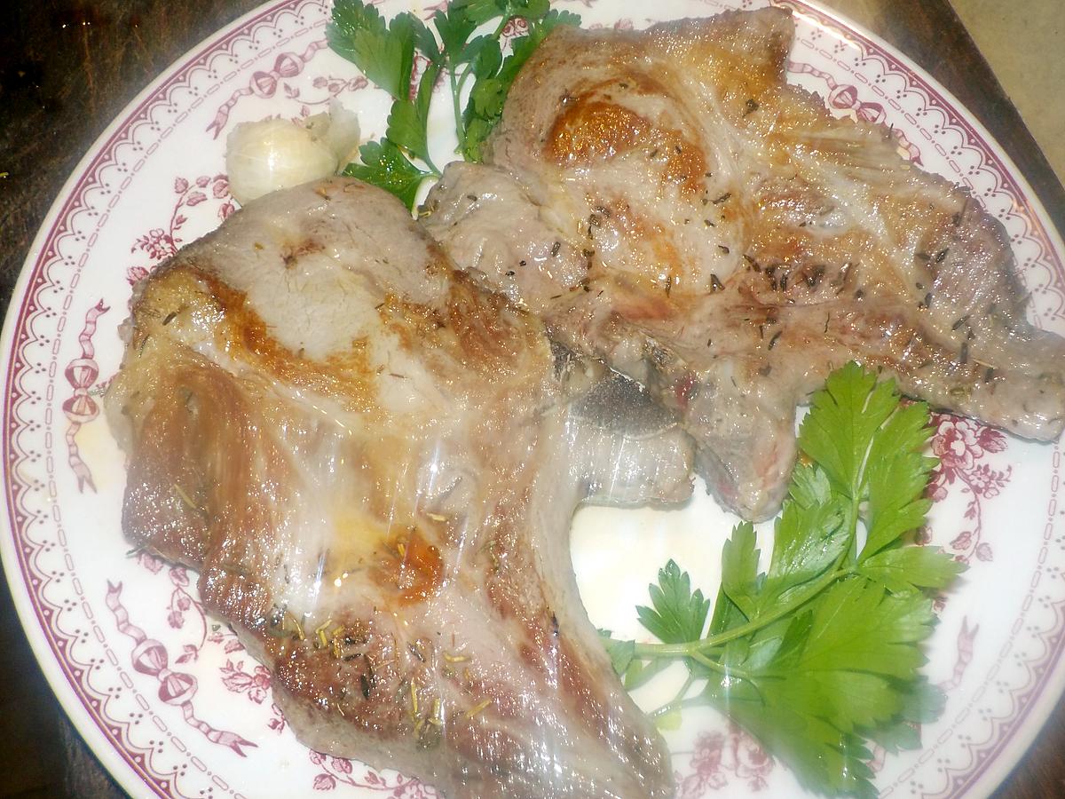 recette Cote de porc  aux herbes de provence et pastis