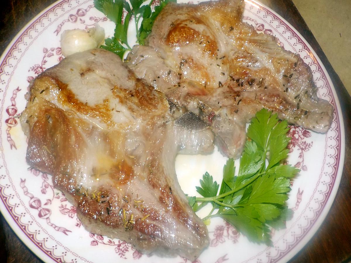 recette Cote de porc  aux herbes de provence et pastis