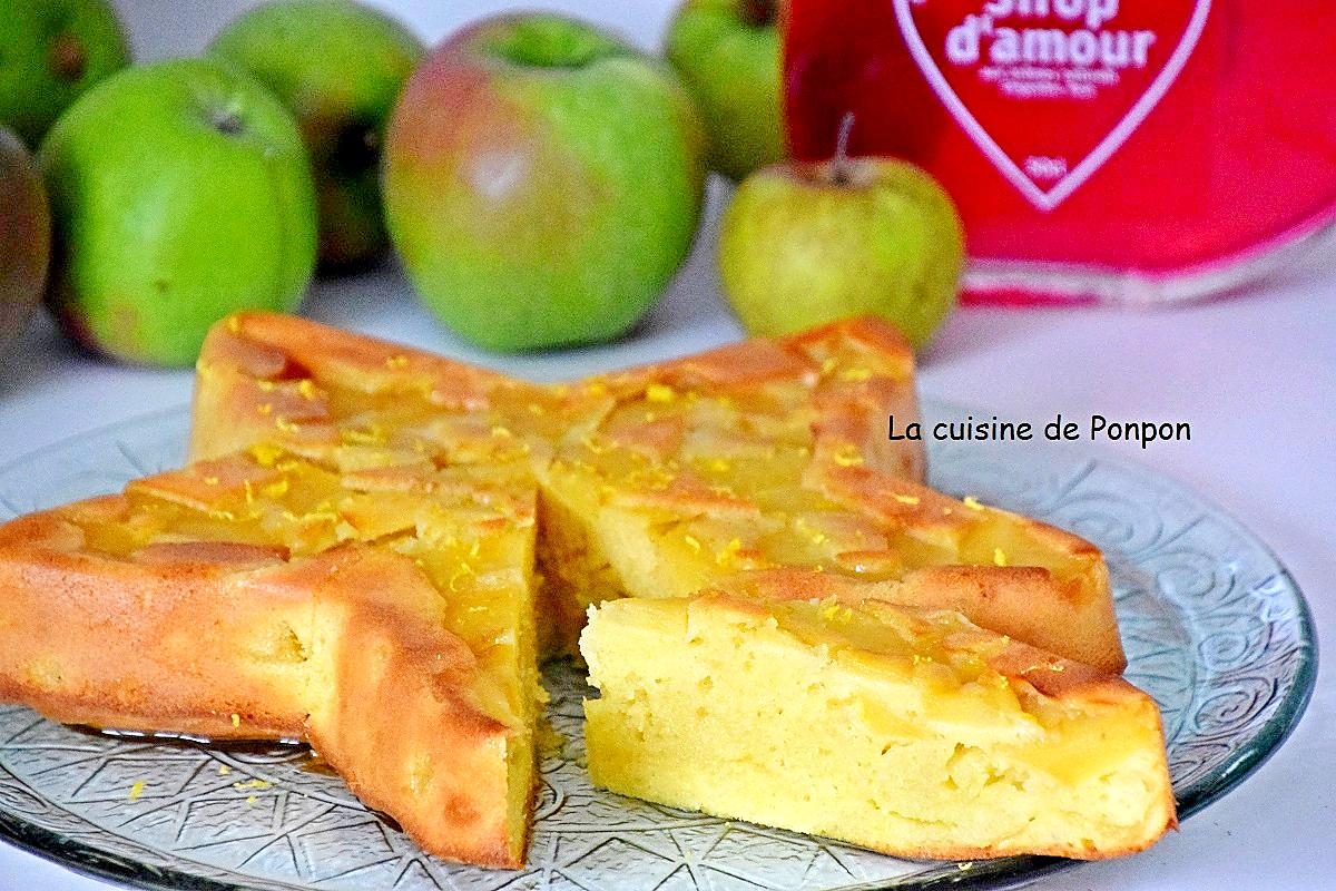 recette Gâteau yaourt aux pommes et combava