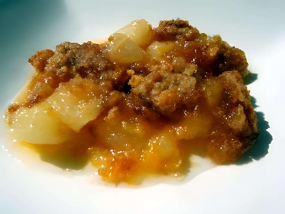 recette Crumble aux poires william et Grand Marnier