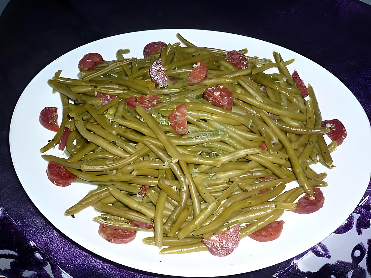 recette Haricots verts au chorizo