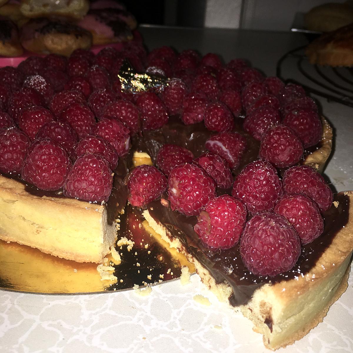 recette Tarte chocolat framboise