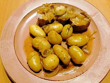 recette Filet mignon de porc au thym et pommes de terre grenailles