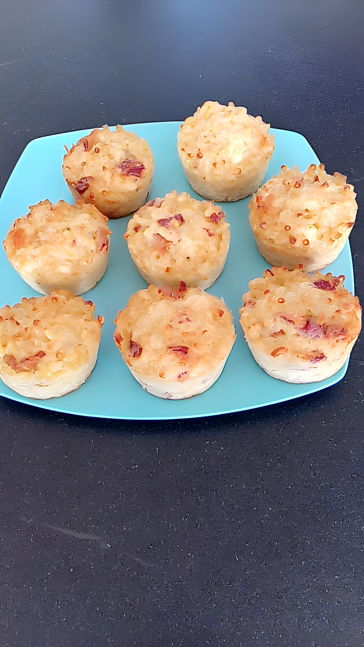 recette muffins de coquillette pancetta