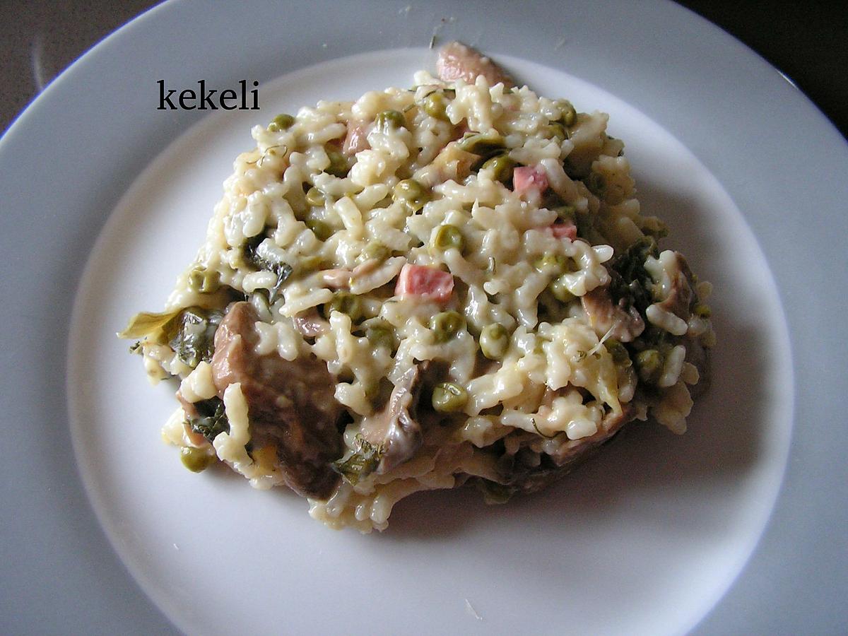 recette Risotto aux dès de jambon au cookéo.