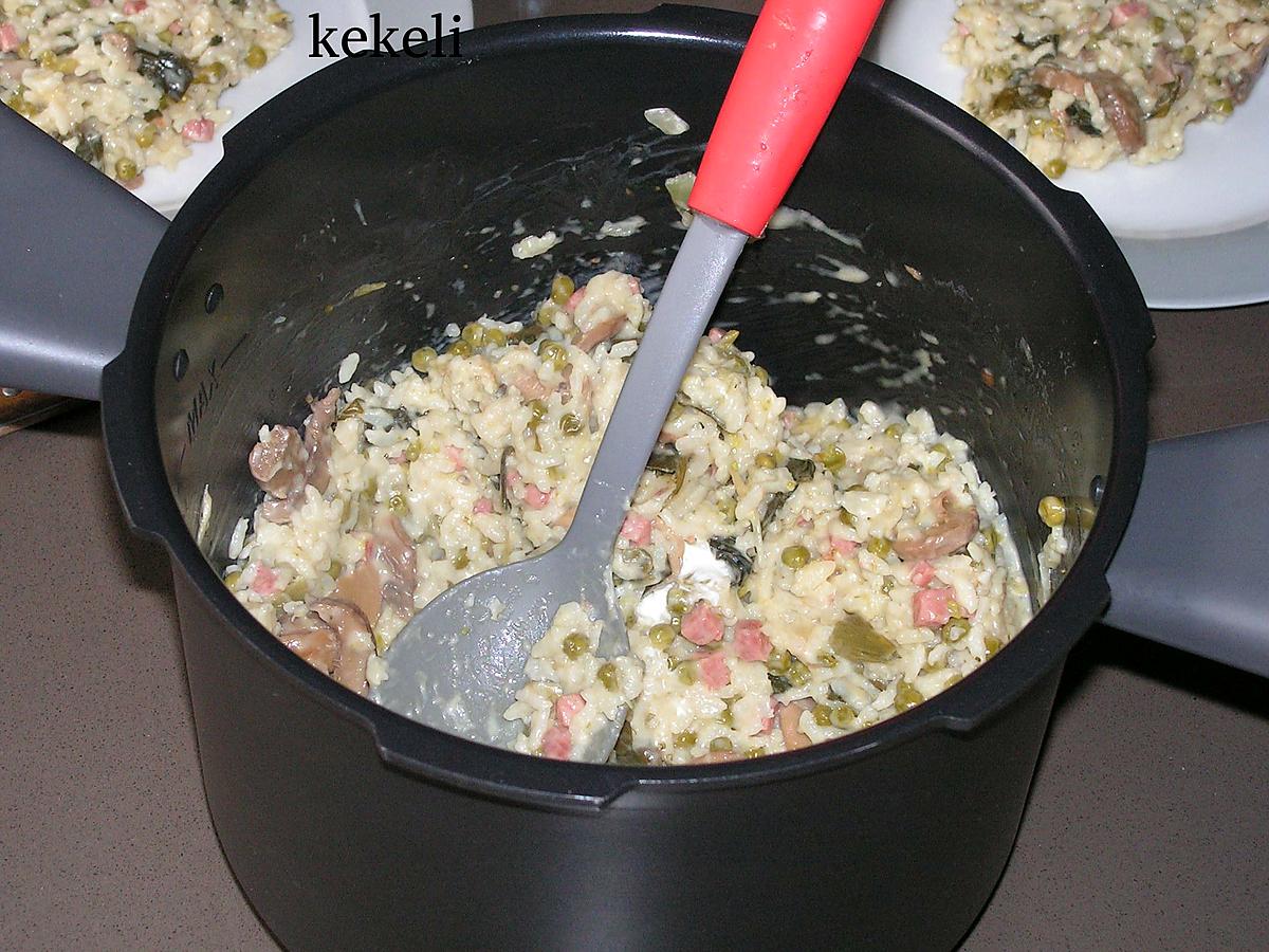 recette Risotto aux dès de jambon au cookéo.