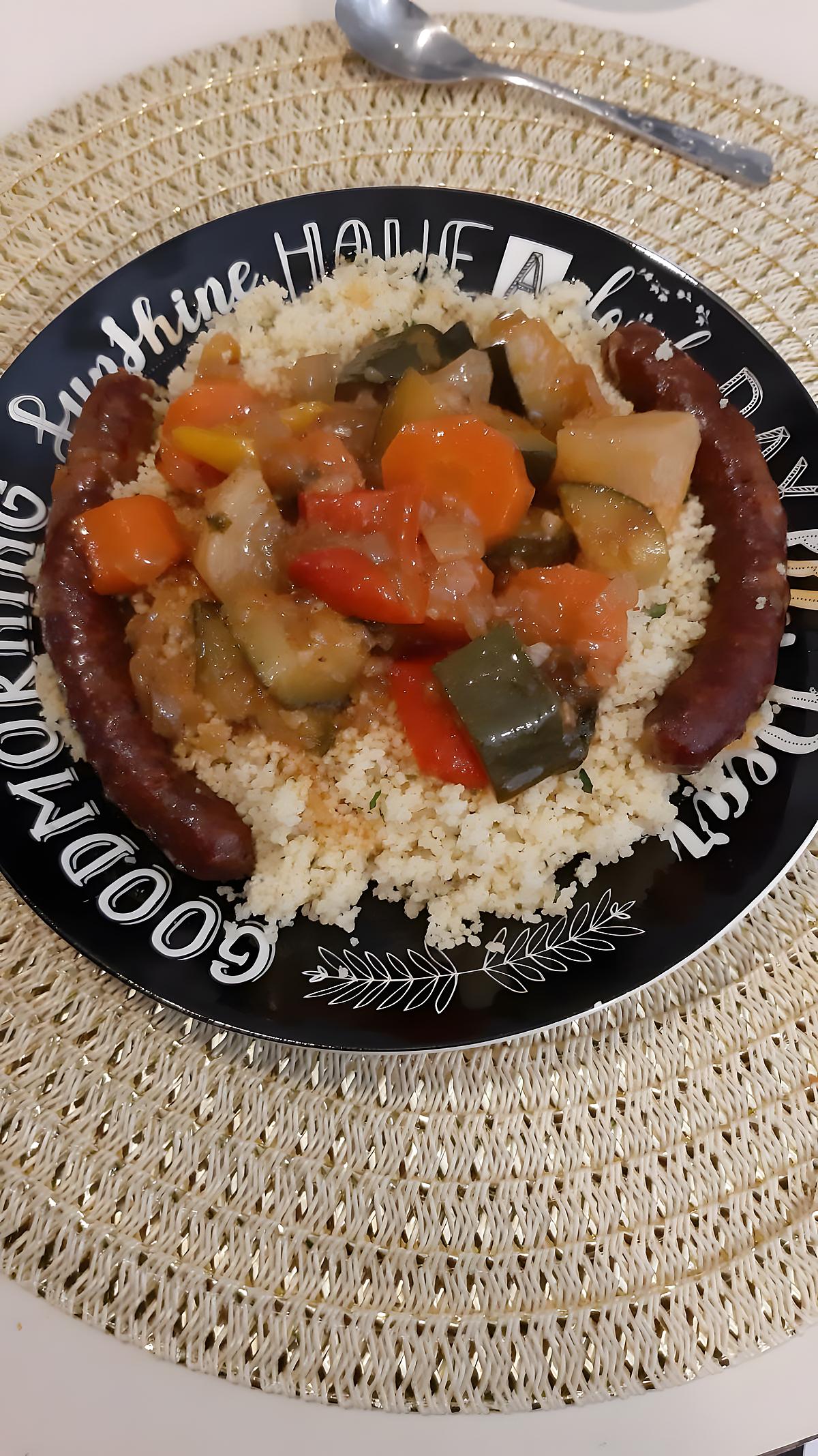 recette Couscous M-J aux merguez et poivrons