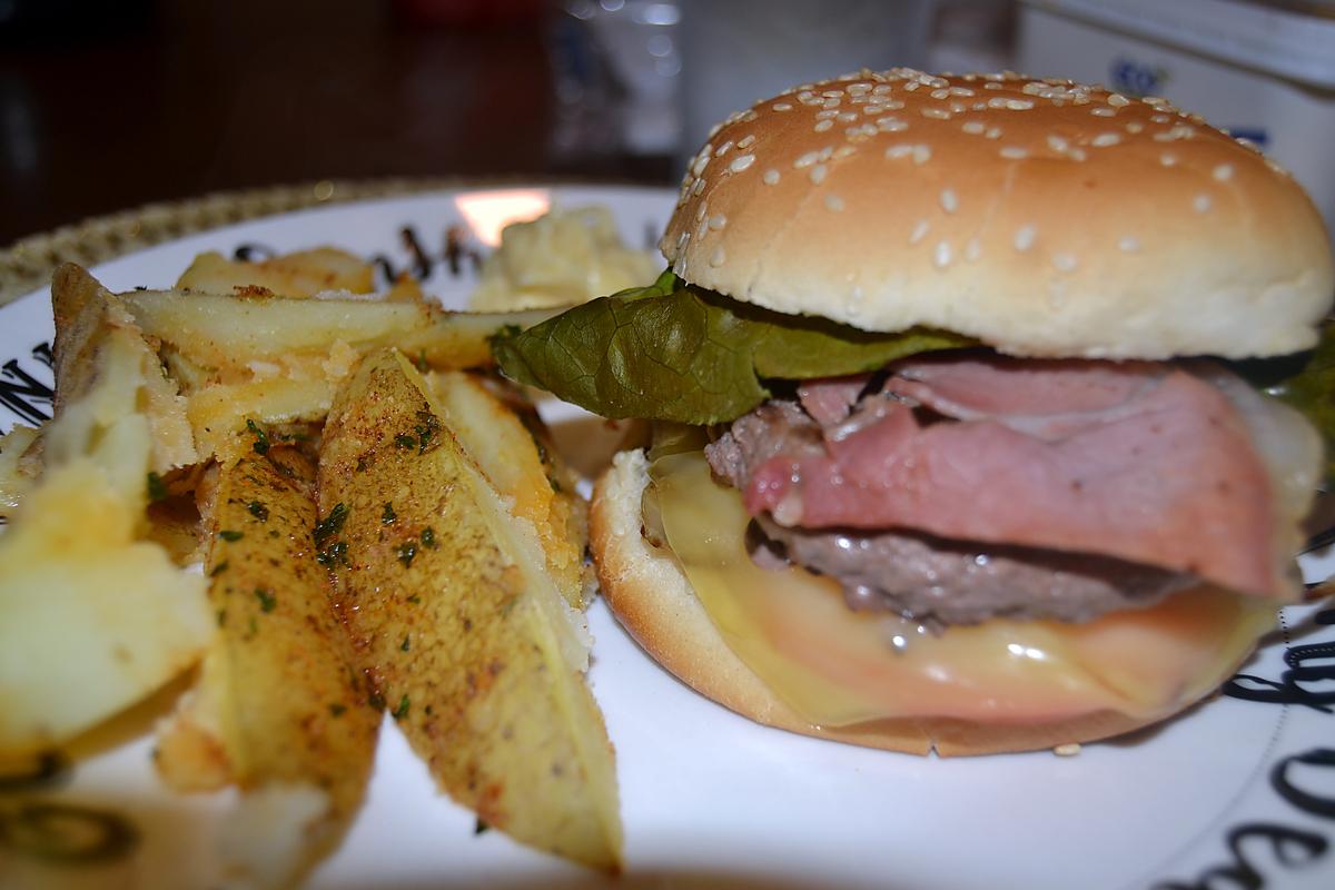 recette Burger ( Serrano et compotée d'oignons )