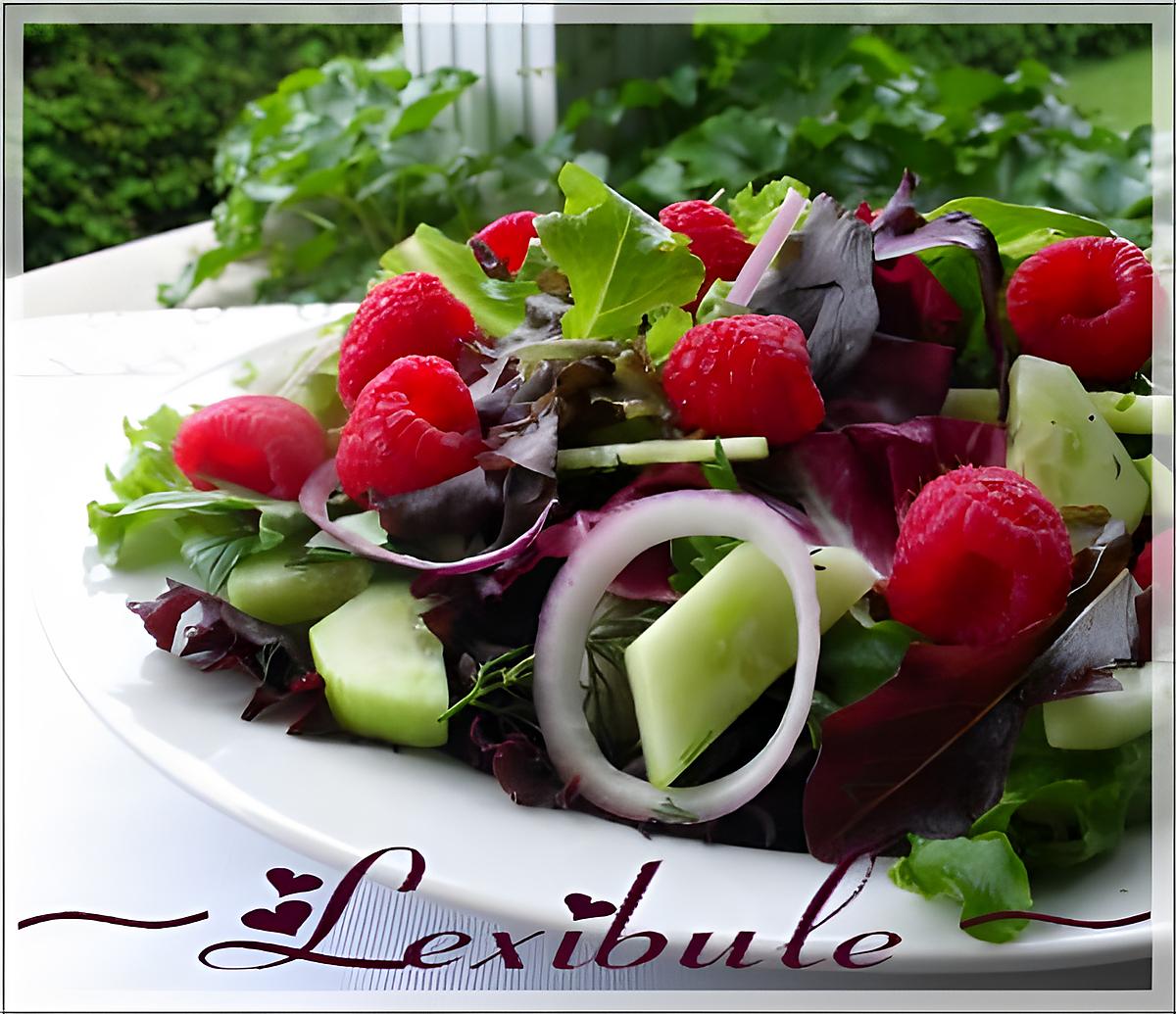 recette Salade aux framboises et à l'oignon rouge