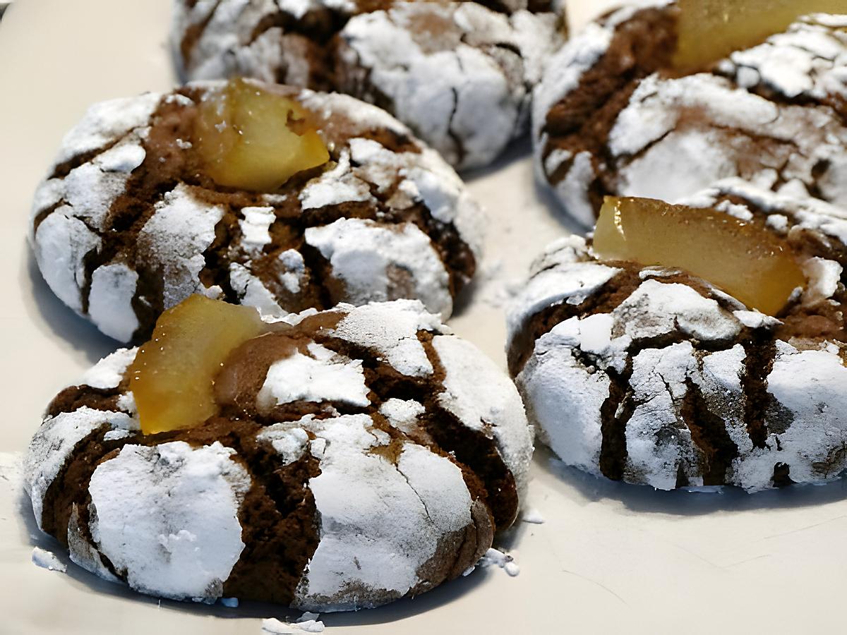 recette Craquelés au Chocolat Noir et Citrons Confits