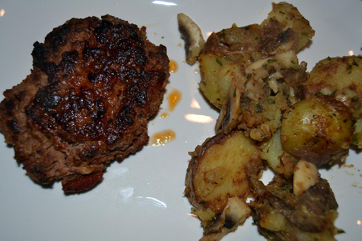 recette steak haché au chorizo et pommes sautées de la mama