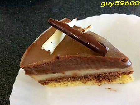 recette entremet croustillant praliné choco/poires