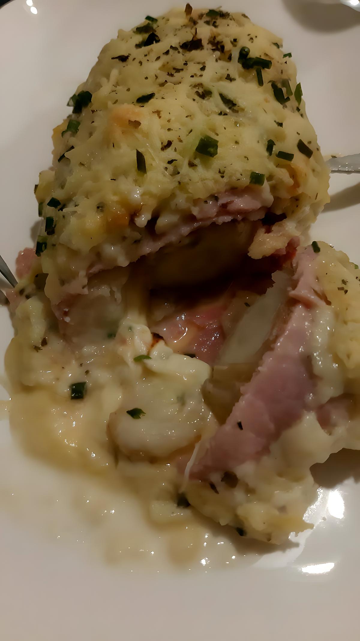 recette Gratinée d'Endives au Jambon ( Cœur Coulant mozzarella et béchamel au Parmesan )