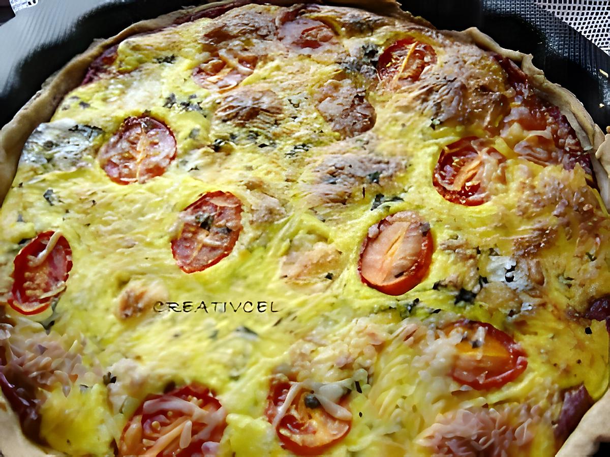 recette tarte tomates/estragon/fromage (prépa 20mns)