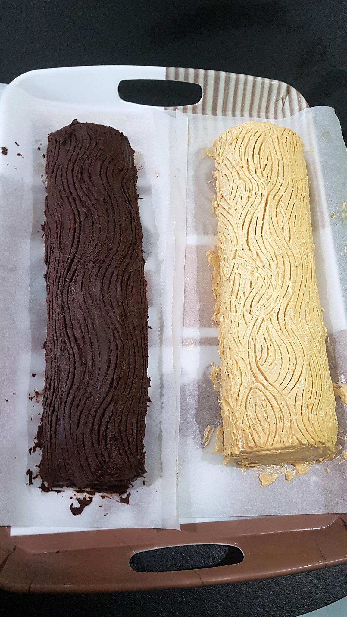 recette Bûche moka / choco noisette & chocolat noir / choco noisette