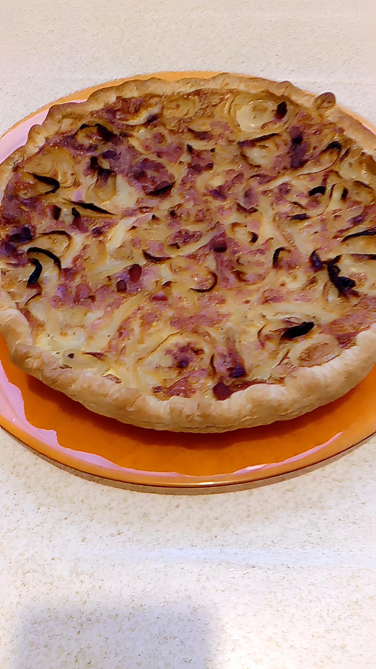 recette quiche oignons cancoillotte lardons