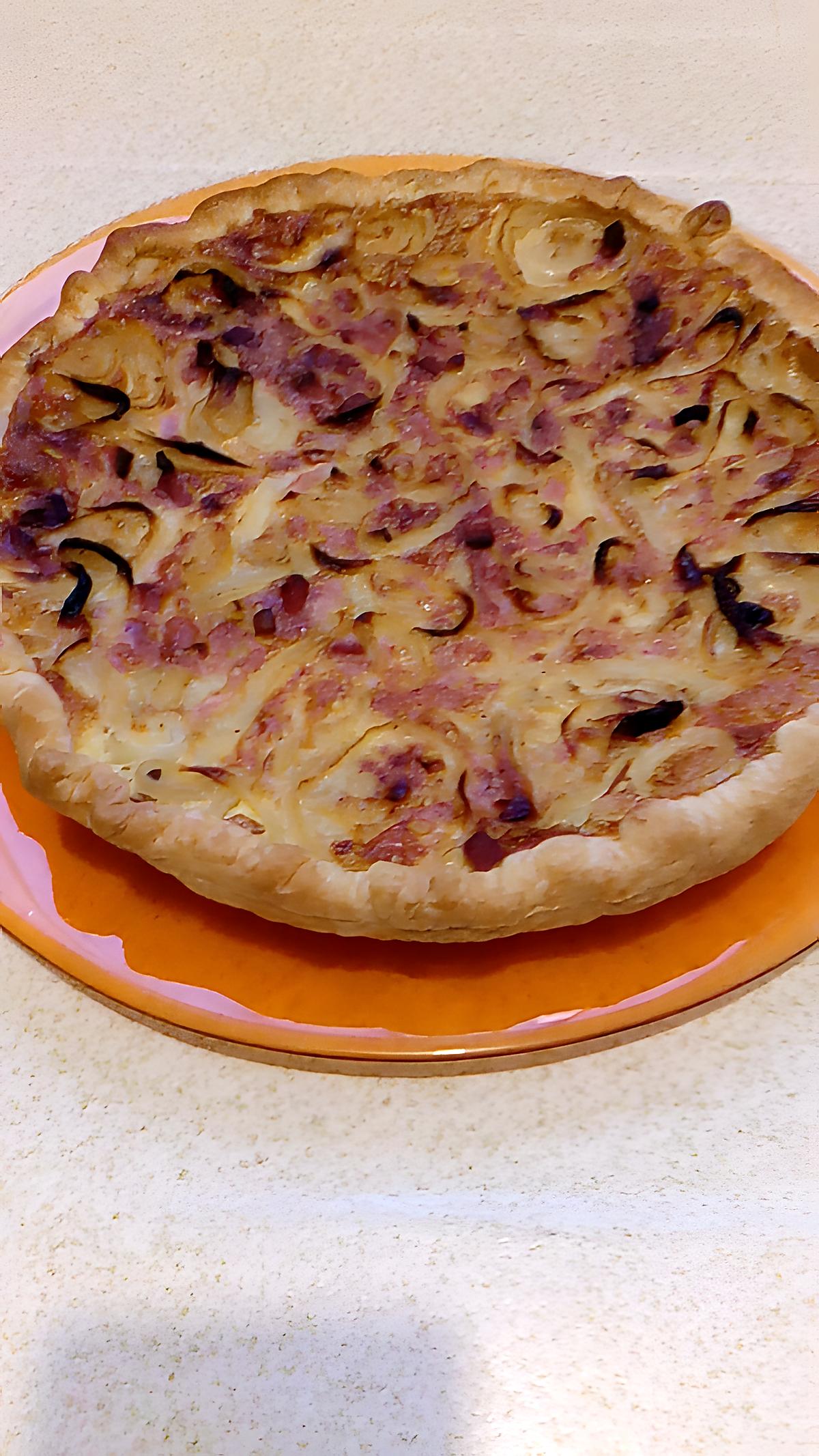 recette quiche oignons cancoillotte lardons