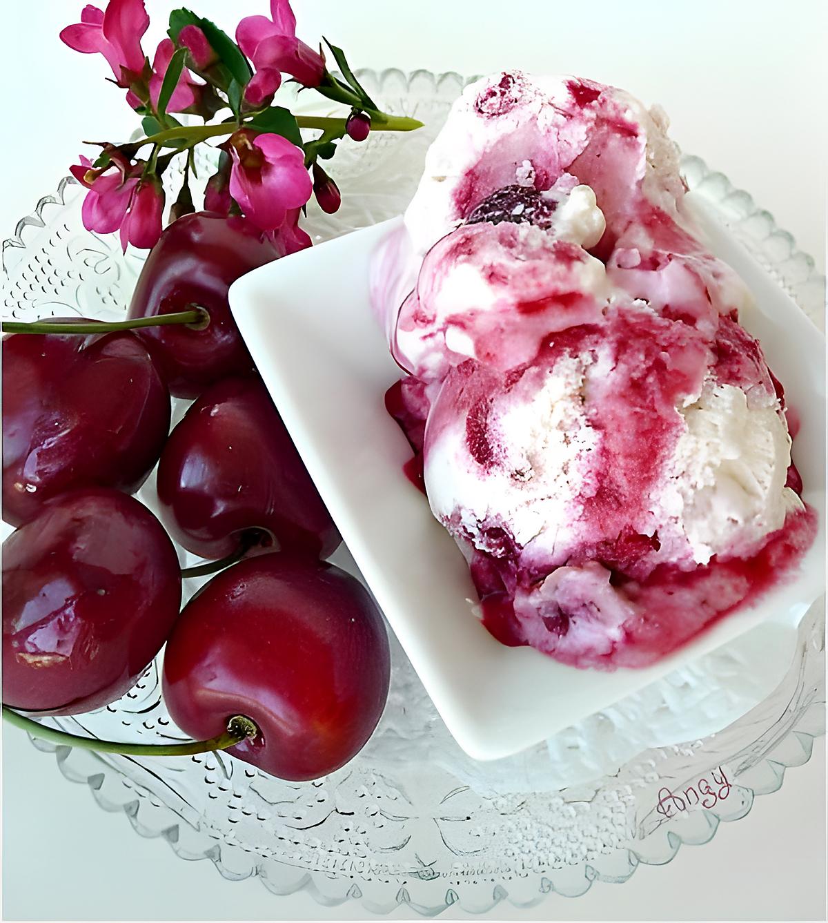 recette glace aux cerises & fromage blanc