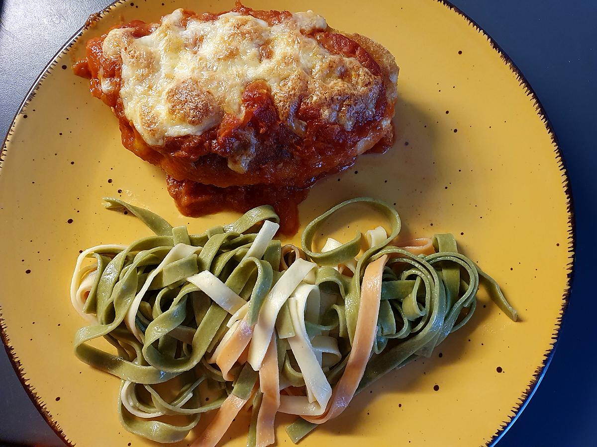 recette Escalope de Poulet sauce tomate gratiné