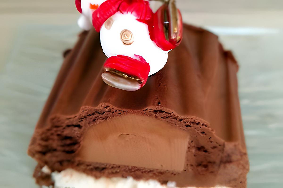 recette Bûche chocolat cœur crémeux carambar