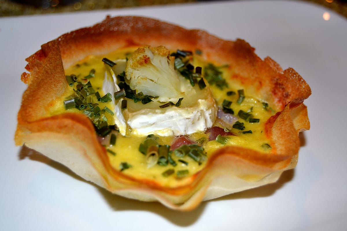 recette Tartelette De Chou fleur au fromage de Chèvre