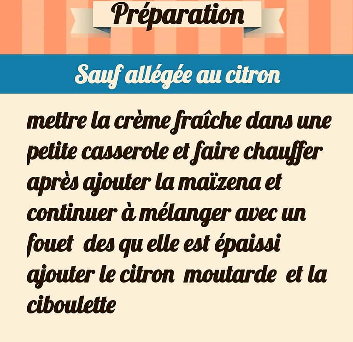 recette SAUCE ALLÉGÉE AU CITRON