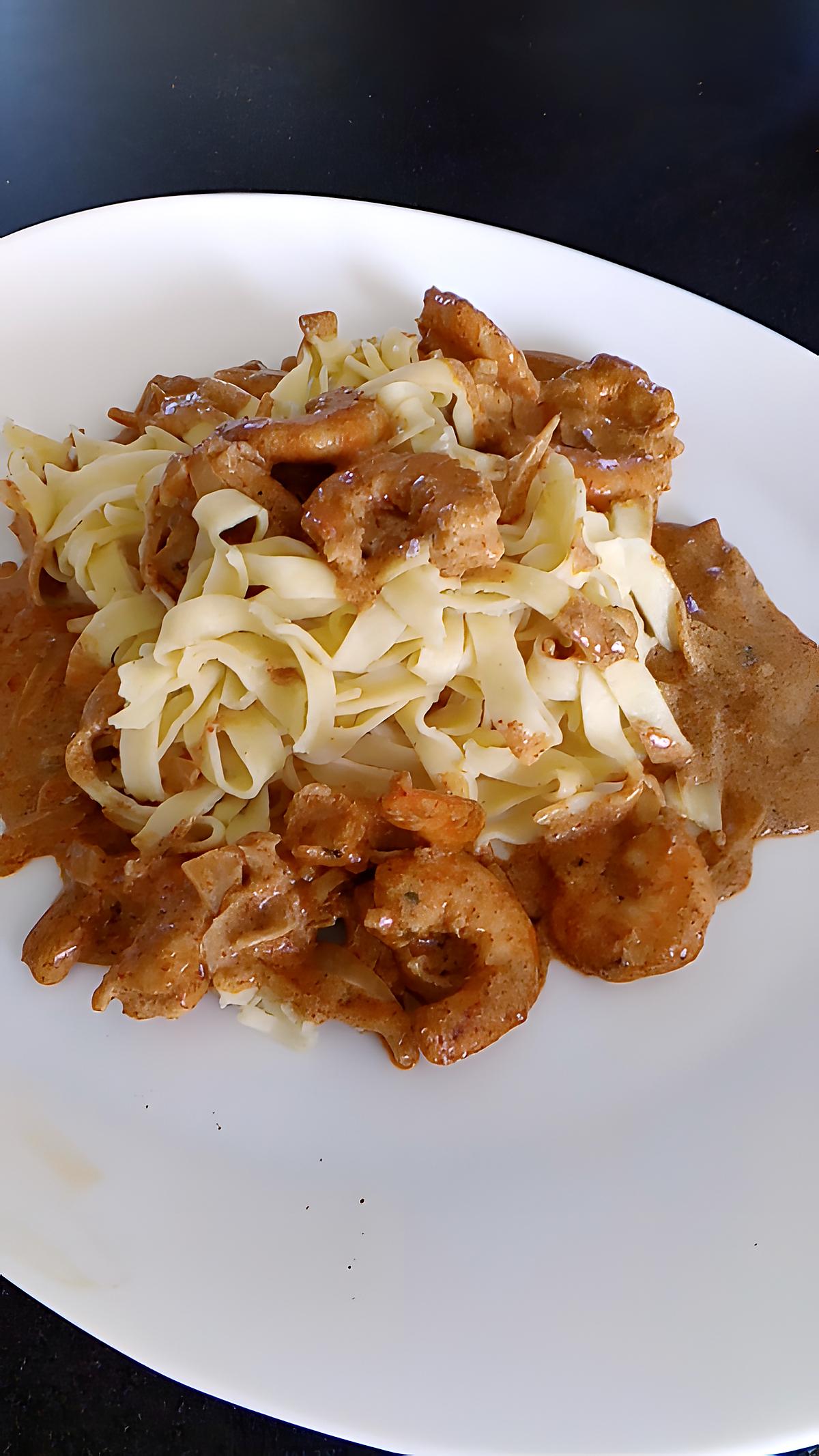 recette tagliatelle aux crevettes sauce tandoori
