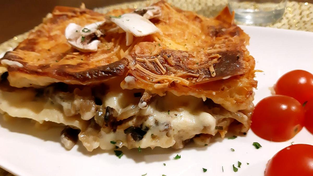 recette Lasagnes aux Champignons De Paris et Parmesan