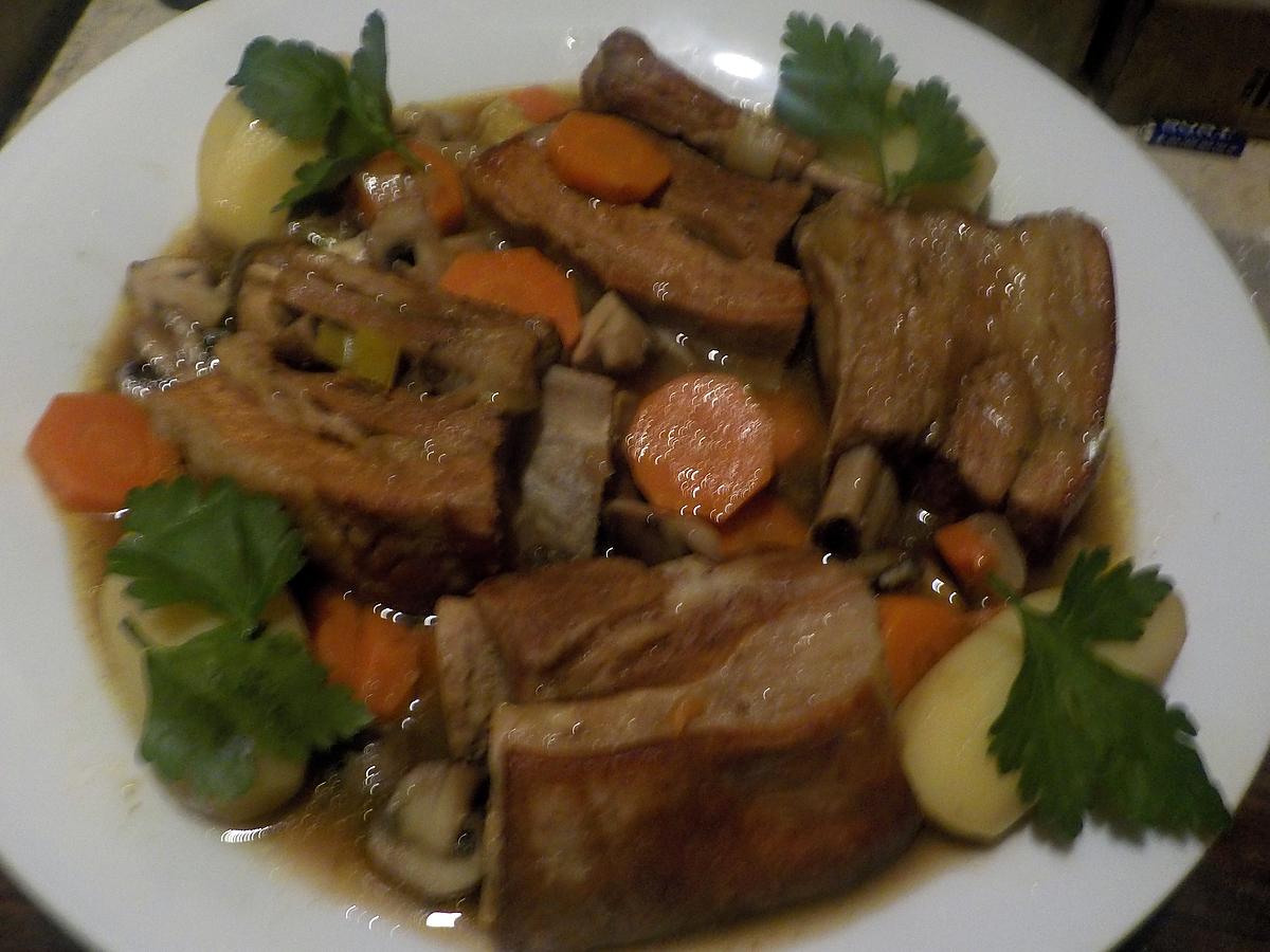 recette Poitrine de veau braisée et ses légumes