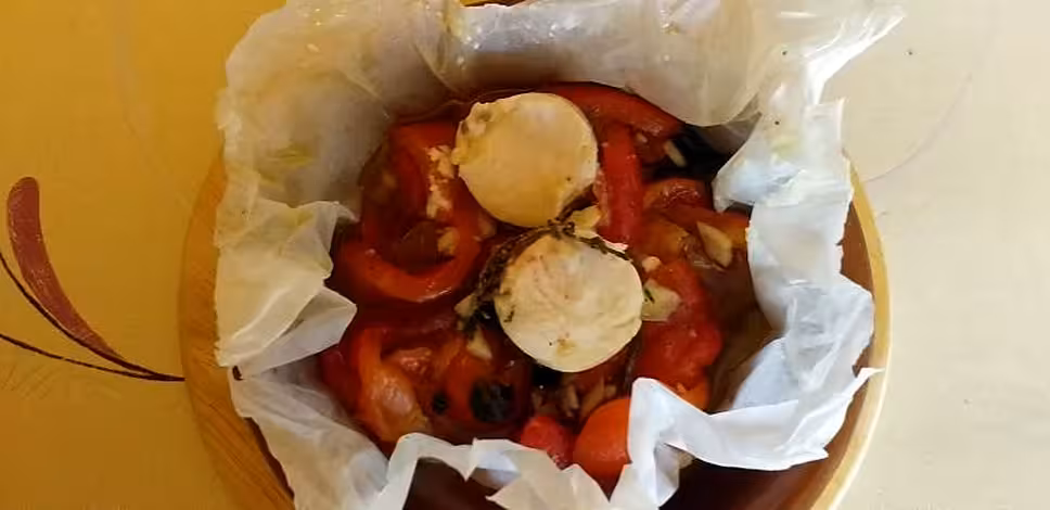 recette papillote chèvre poivron