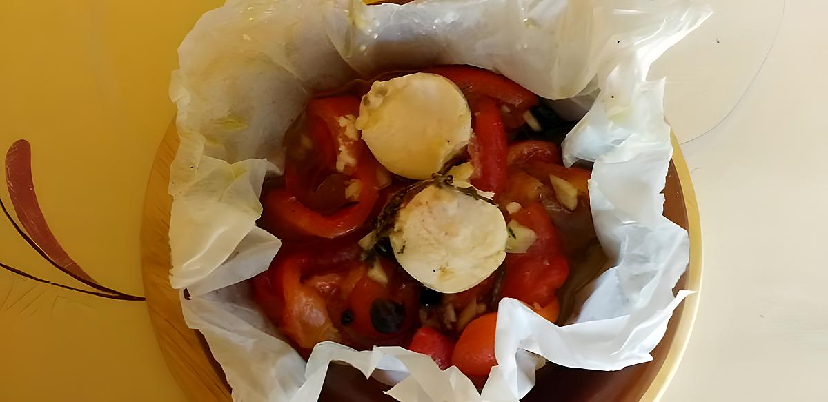 recette papillote chèvre poivron