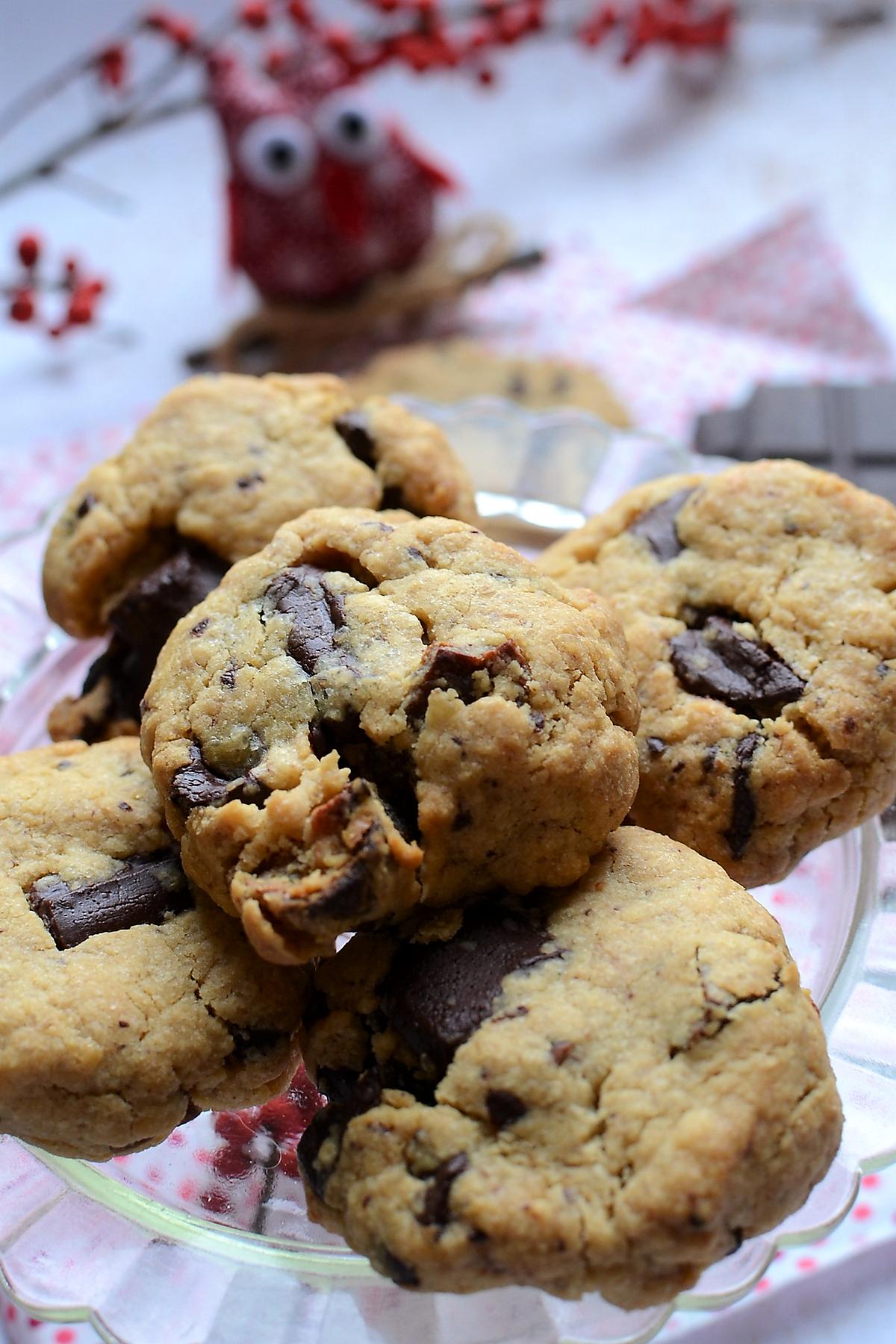 recette Cookies beurre de cacahouète chocolat abricots secs